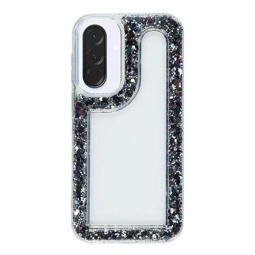 For Samsung Galaxy A36 5G Case Glitter Epoxy Soft TPU Clear Back Cover - Black - 1