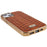 FIERRE SHANN For iPhone 14 Plus Stylish Python Texture PU Leather Coated TPU Protective Case Electroplated Drop-proof Back Cover - Brown - 7
