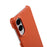MELKCO For Samsung Galaxy S25 Edge Case Incomplete Edge Genuine Cow Leather Coated PC Cover - Orange - 5
