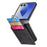 For Samsung Galaxy Z Flip7 5G Case Card Holder Kickstand Retro Texture Leather Back Cover - Black - 3