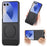 For Samsung Galaxy Z Flip7 5G Magnetic Case Denim Texture Leather + PC Shockproof Phone Cover - Black - 1