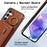 For Samsung Galaxy A16 4G Leather Back Cover Zipper Wallet Kickstand Phone Case with Shoulder Strap - Brown - 5