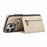 For iPhone 16 Pro Max Leather Back Cover Zipper Wallet Kickstand Phone Case with Shoulder Strap - Beige - 2