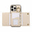For iPhone 16 Pro Max Leather Back Cover Zipper Wallet Kickstand Phone Case with Shoulder Strap - Beige - 4