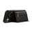 For iPhone 16 Leather Back Cover Zipper Wallet Kickstand Phone Case with Shoulder Strap - Black - 4