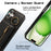 For iPhone 16 Leather Back Cover Zipper Wallet Kickstand Phone Case with Shoulder Strap - Black - 5