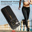 For iPhone 16 Leather Back Cover Zipper Wallet Kickstand Phone Case with Shoulder Strap - Black - 6
