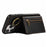 For iPhone 15 Pro Leather Back Cover Zipper Wallet Kickstand Phone Case with Shoulder Strap - Black - 3