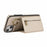 For iPhone 15 Leather Back Cover Zipper Wallet Kickstand Phone Case with Shoulder Strap - Beige - 3