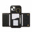 For iPhone 14  /  13 Leather Back Cover Zipper Wallet Kickstand Phone Case with Shoulder Strap - Black - 4