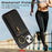 For iPhone 14  /  13 Leather Back Cover Zipper Wallet Kickstand Phone Case with Shoulder Strap - Black - 5