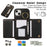 For iPhone 14  /  13 Leather Back Cover Zipper Wallet Kickstand Phone Case with Shoulder Strap - Black - 7