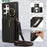 For Samsung Galaxy S25 Ultra Leather Back Cover Zipper Wallet Kickstand Phone Case with Shoulder Strap - Black - 6