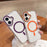 For iPhone 16 Case Compatible with MagSafe PC + TPU Clear Phone Cover with Diamond Texture Lens Frame - Pink - 3