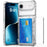 For iPhone Air Clear Case PC + TPU Phone Cover Card Holder Kickstand - Transparent - 2
