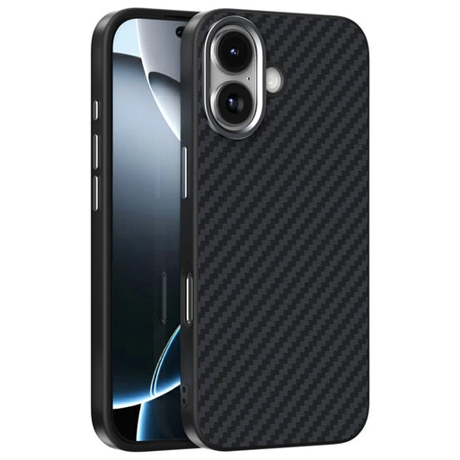 ABEEL For iPhone 17 Case Compatible with MagSafe Carbon Fiber Texture Back Cover - Black - 1