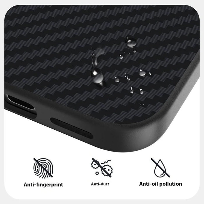 ABEEL For iPhone 17 Case Compatible with MagSafe Carbon Fiber Texture Back Cover - Black - 5