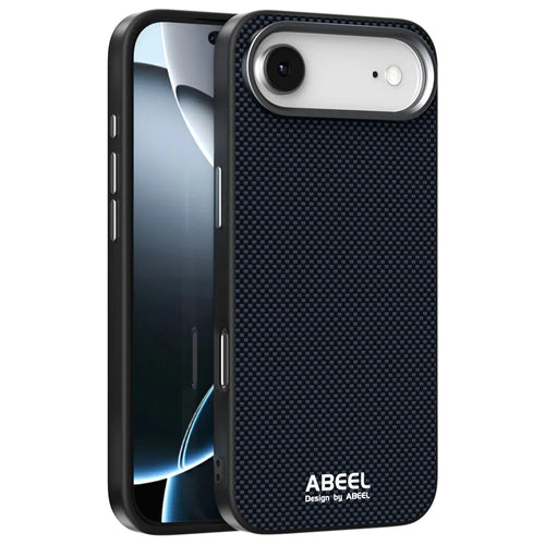 ABEEL For iPhone Air Case Compatible with MagSafe Printed PC TPU Aluminum Alloy Leather Phone Cover - Black - 1