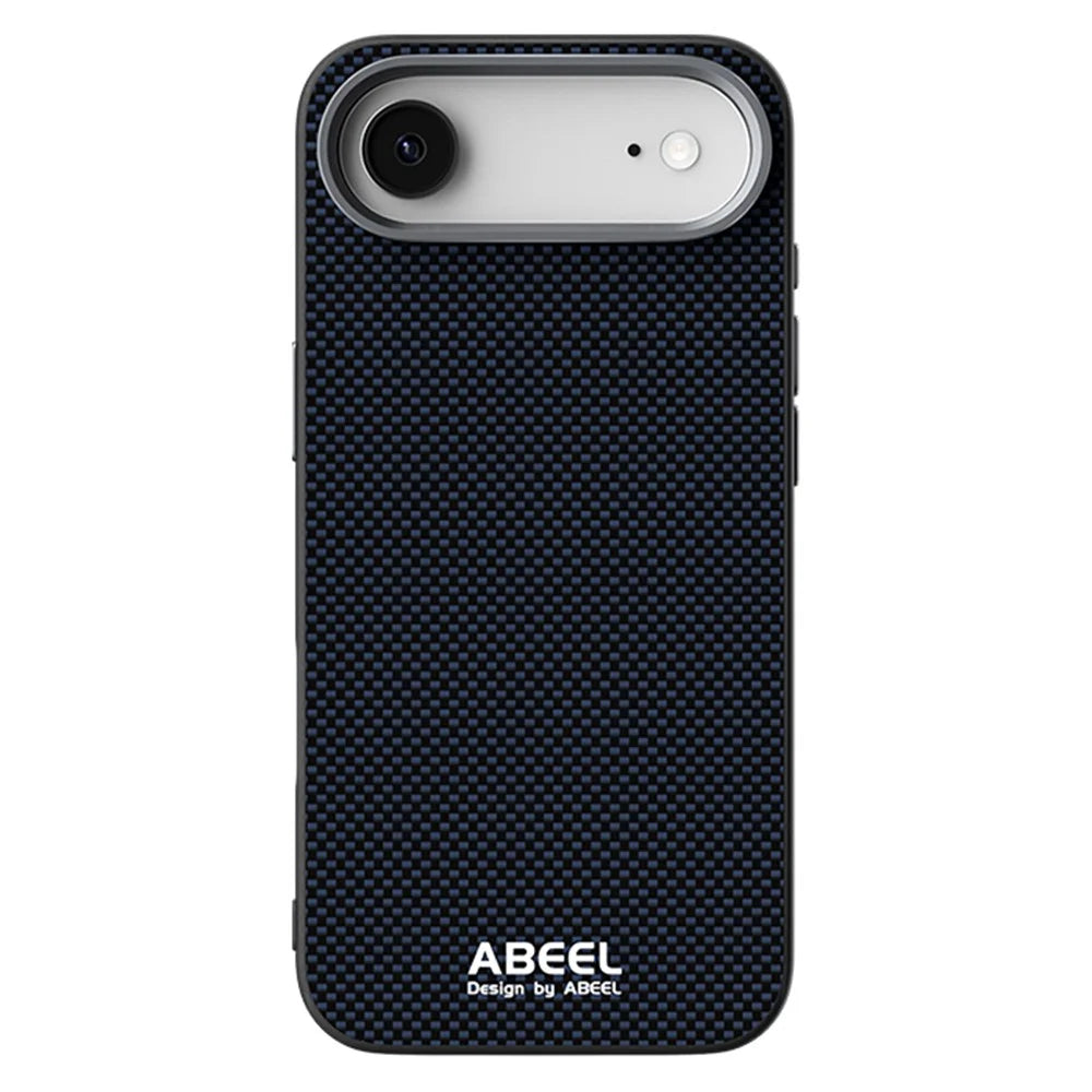 ABEEL For iPhone Air Case Compatible with MagSafe Printed PC TPU Aluminum Alloy Leather Phone Cover - Black - 2