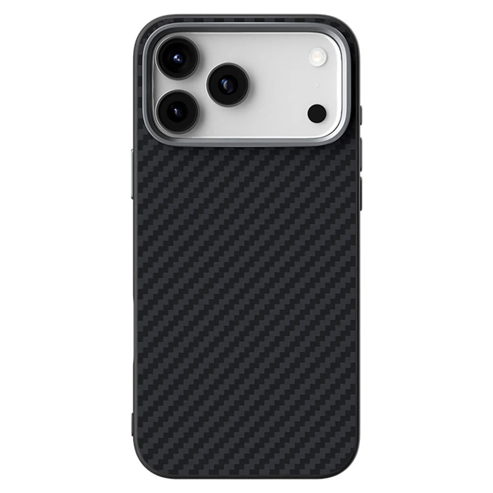 ABEEL For iPhone 18 Pro / 17 Pro Case Compatible with MagSafe Carbon Fiber Texture Back Cover - Black - 2