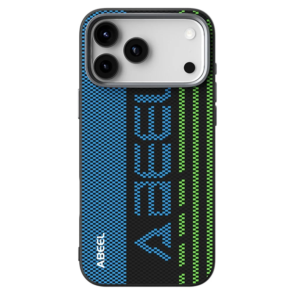 ABEEL For iPhone 18 Pro / 17 Pro Case Compatible with MagSafe Micro-Embossing 6D Printed PC TPU Aluminum Alloy Leather Phone Cover - Outstanding No. 1 - 2