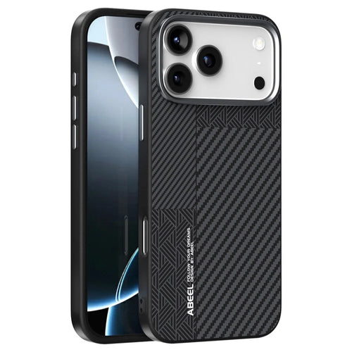 ABEEL For iPhone 18 Pro / 17 Pro Case PC + TPU + Aluminum Alloy + PU Leather Slim Phone Back Cover Compatible with MagSafe - Texture 3 - 1