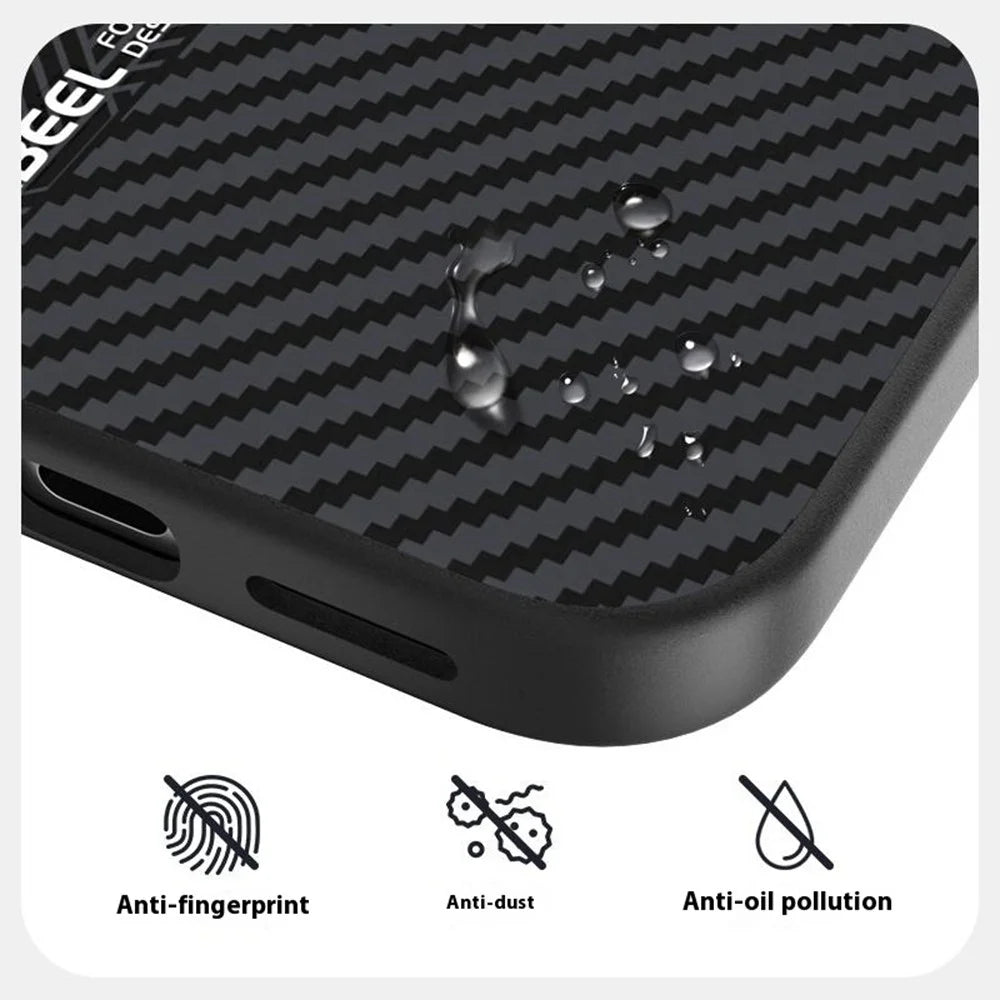 ABEEL For iPhone 18 Pro / 17 Pro Case PC + TPU + Aluminum Alloy + PU Leather Slim Phone Back Cover Compatible with MagSafe - Texture 3 - 6