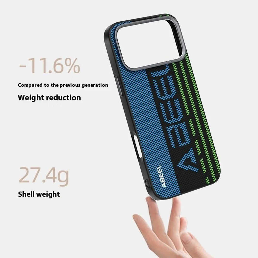 ABEEL For iPhone 18 Pro Max / 17 Pro Max Case Compatible with MagSafe Micro-Embossing 6D Printed PC TPU Aluminum Alloy Leather Phone Cover - Outstanding No. 1 - 3