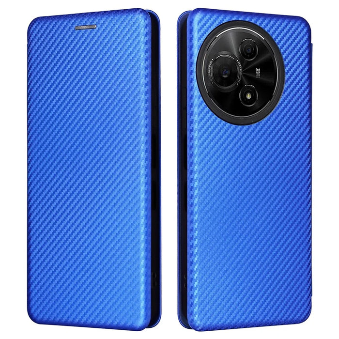 For TCL 60 NxtPaper 4G Case Carbon Fiber Texture Drop-Proof PU Leather Phone Cover - Blue - 1