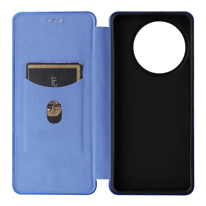 For TCL 60 NxtPaper 4G Case Carbon Fiber Texture Drop-Proof PU Leather Phone Cover - Blue - 4