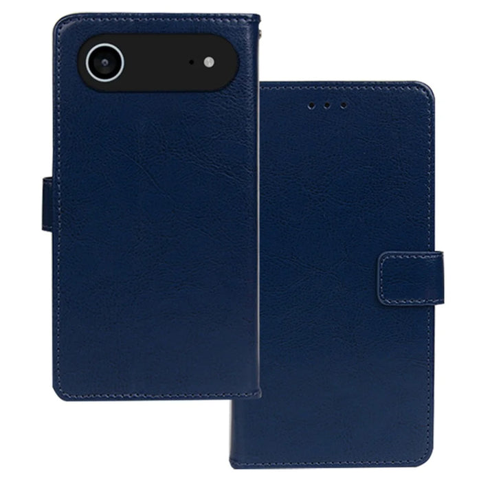 IDEWEI For iPhone Air Case Wallet Leather Phone Cover Crazy Horse Texture - Blue - 1