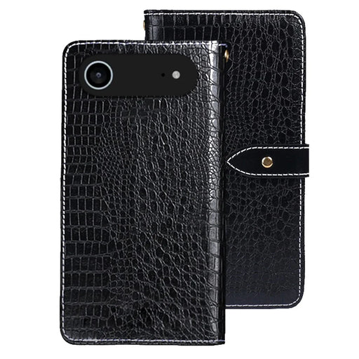 IDEWEI For iPhone Air Case Crocodile Texture PU Leather Flip Phone Cover - Black - 1