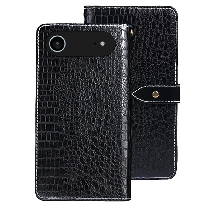 IDEWEI For iPhone Air Case Crocodile Texture PU Leather Flip Phone Cover - Black - 1