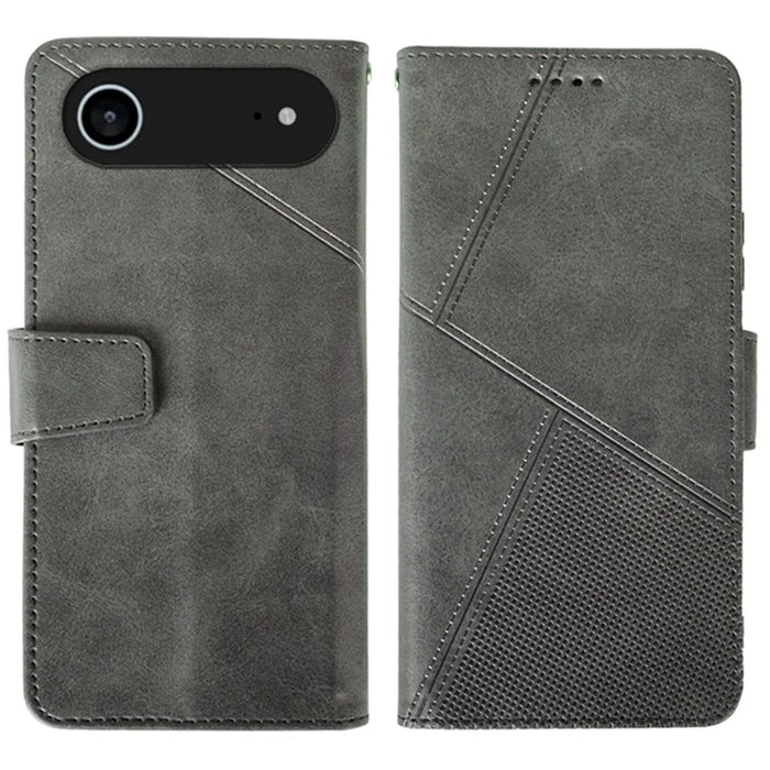 IDEWEI For iPhone Air Case Leather Wallet Phone Cover Stand Calf Texture - Grey - 1