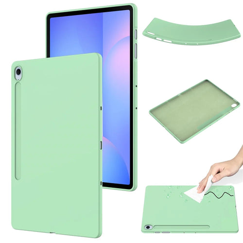 For Samsung Galaxy Tab S10 FE+ Case Liquid Silicone Anti-Scratch Tablet Cover - Green - 1