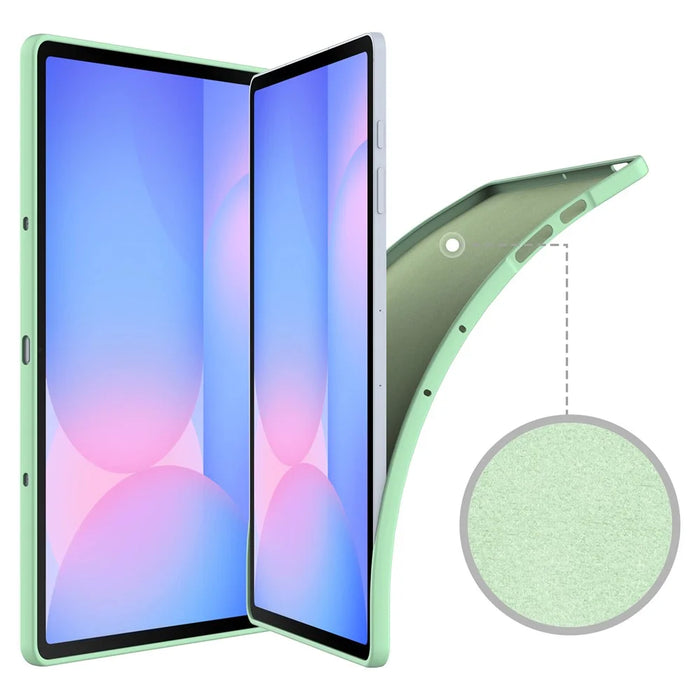For Samsung Galaxy Tab S10 FE+ Case Liquid Silicone Anti-Scratch Tablet Cover - Green - 3