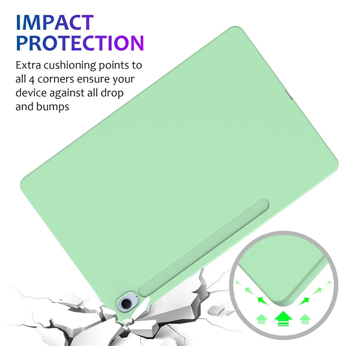 For Samsung Galaxy Tab S10 FE+ Case Liquid Silicone Anti-Scratch Tablet Cover - Green - 4