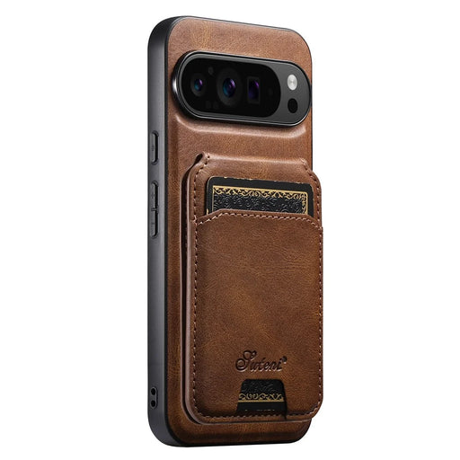 SUTENI H15 For Google Pixel 10 / 10 Pro Magnetic Case Detachable Card Holder Phone Cover - Brown - 2