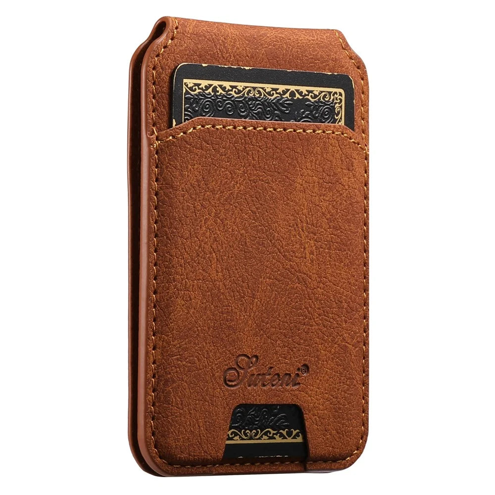 SUTENI H16 For Google Pixel 10 / 10 Pro Magnetic Case Kickstand Phone Cover Detachable Card Holder - Khaki - 4