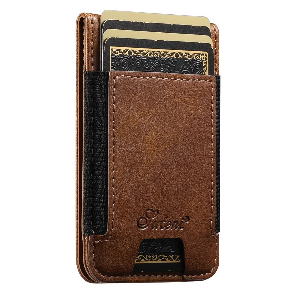 SUTENI For Google Pixel 10 Pro XL Magnetic Case Card Holder Kickstand Phone Cover - Brown - 4