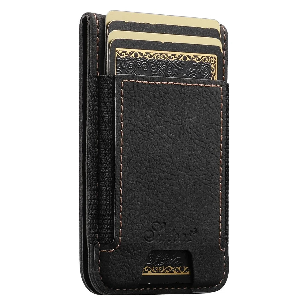 SUTENI H17 For Google Pixel 10 / 10 Pro Magnetic Case Card Slots Leather + TPU Kickstand Phone Cover - Black - 5
