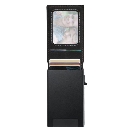 SUTENI H19 For Google Pixel 10 / 10 Pro Magnetic Case Card Holder Kickstand Litchi Texture Leather Back Cover - Black - 2