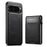 SUTENI H19 For Google Pixel 9 / 9 Pro Magnetic Case Waxy Texture Card Slots Leather Back Phone Cover - Black - 3