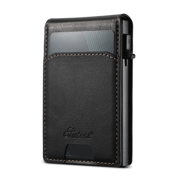 SUTENI H19 For Google Pixel 9 / 9 Pro Magnetic Case Waxy Texture Card Slots Leather Back Phone Cover - Black - 5