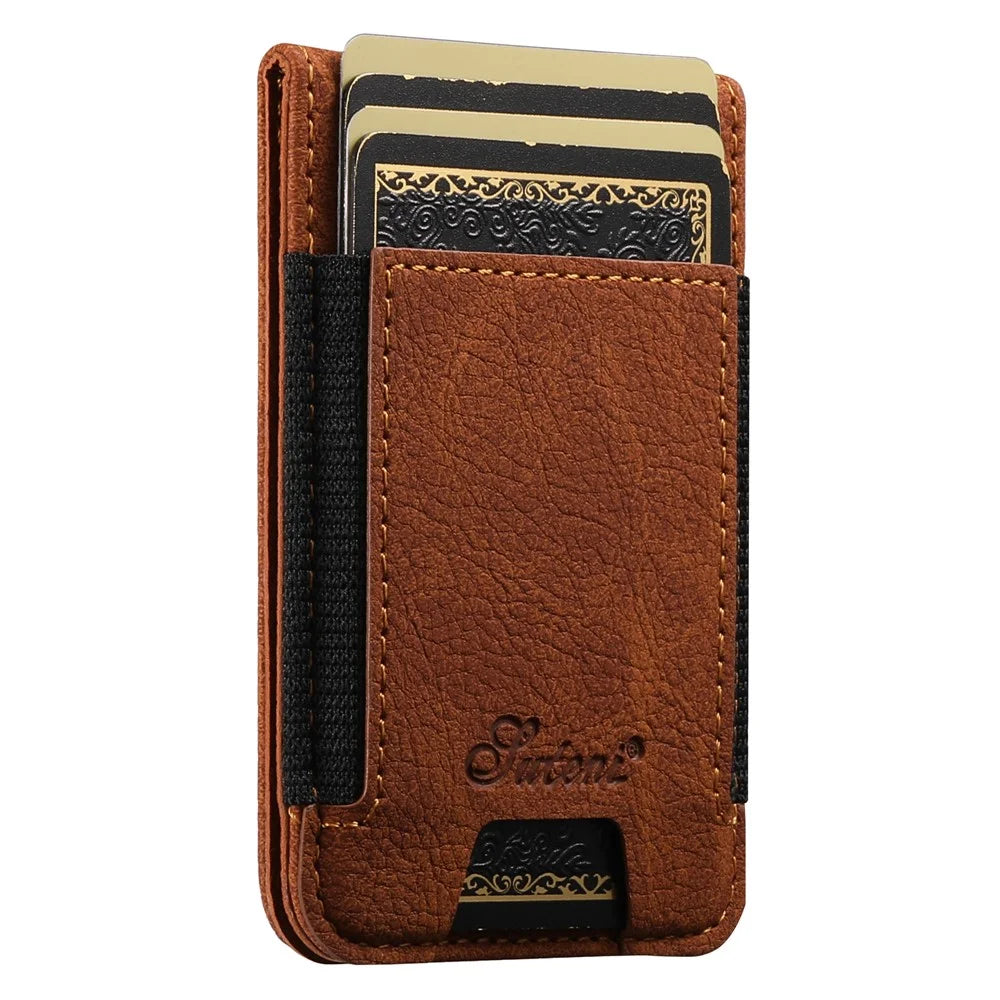 SUTENI H17 For Google Pixel 9 Pro XL Magnetic Case Card Slots Leather + TPU Kickstand Phone Cover - Khaki - 5