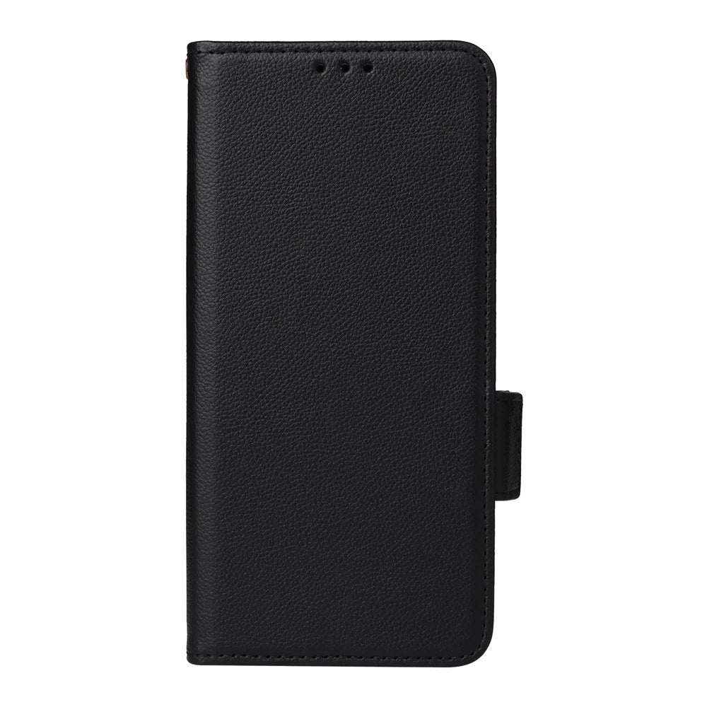For OnePlus Nord CE5 5G / Ace 5 Racing 5G Case with Wrist Strap Litchi Texture PU Leather Wallet Phone Cover - Black - 7