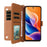 For TCL 605 4G / 60 SE Case with Shoulder  /  Wrist Strap Leather Phone Cover Stand Wallet - Brown - 5