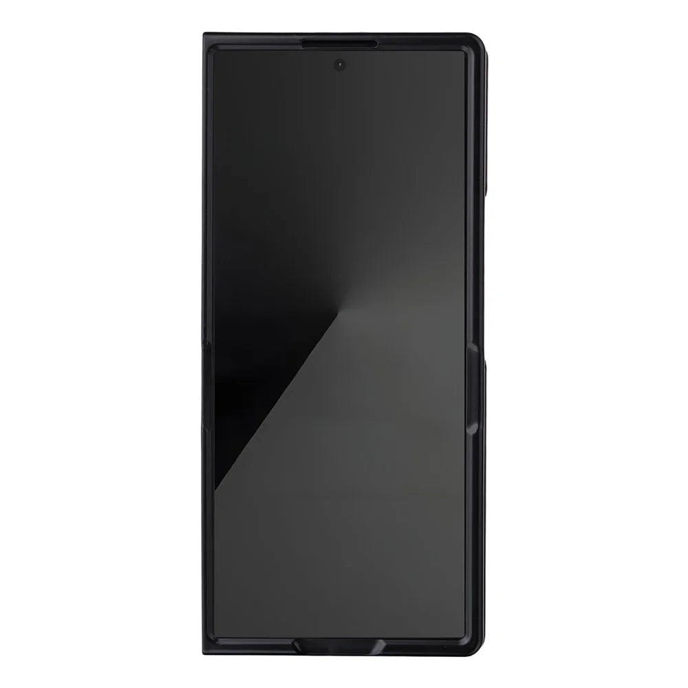 For Samsung Galaxy Z Fold7 5G Case Litchi Texture Leather + Hard PC Phone Cover - Black - 6