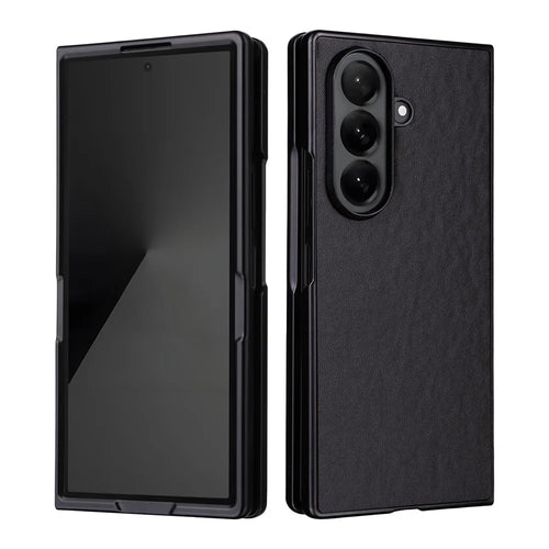 For Samsung Galaxy Z Fold7 5G Case PU Leather Hard PC Protective Phone Cover - Black - 1