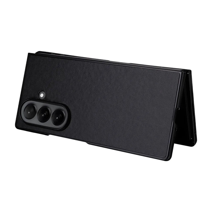 For Samsung Galaxy Z Fold7 5G Case PU Leather Hard PC Protective Phone Cover - Black - 3